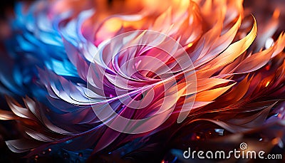 Abstract multi colored fractal design creates vibrant futuristic decoration generated by AI Stock Photo
