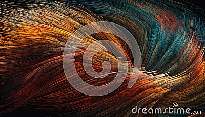 Abstract multi colored pattern with futuristic motion, glowing bright spiral wallpaper generated by AI Stock Photo