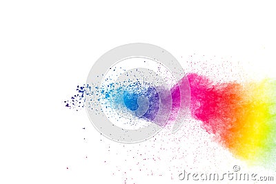 Abstract multi colored powder explosion Stock Photo