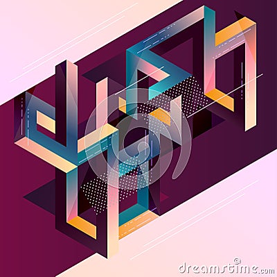 Abstract multicolor impossible shapes Vector Illustration