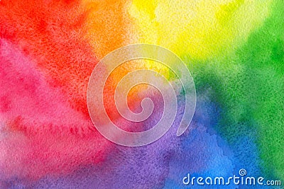 Abstract multicolor rainbow watercolor textured background Stock Photo