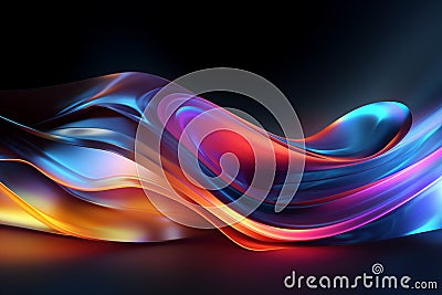 Abstract multicolor swirl wave background. Flow liquid lines design element Cartoon Illustration
