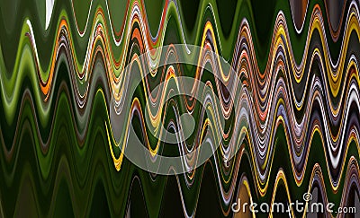 Abstract multicolor zigzag pattern with waves. Artistic image processing created by photo of barberry blooming. Stock Photo