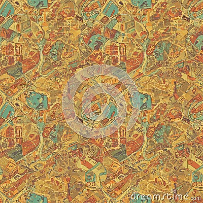 An abstract, multicolored pattern featuring a complex array of interconnected shapes Stock Photo