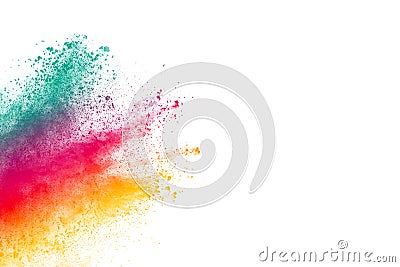 Abstract multicolored powder splatter Stock Photo