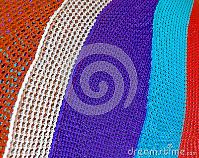 Abstract multicolored saturated bright art background from knitted threads Stock Photo