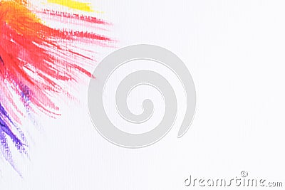 Abstract multicolored watercolor splash at corner on white background,colored watercolor banner for web design. illustration. tex Cartoon Illustration