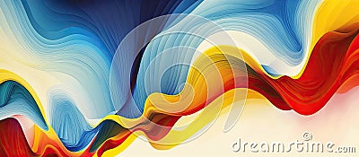 Abstract multicolored waves background. Generative ai Stock Photo