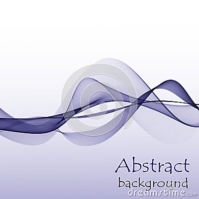Abstract multicolored waves in the form of a bow made of transparent material Vector Illustration
