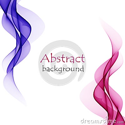 Abstract multicolored waves of transparent material Vector Illustration