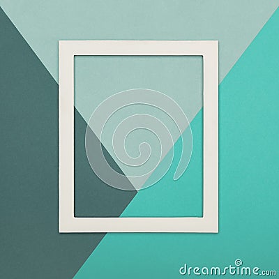 Abstract multicoloured paper texture minimalism background. Minimal composition with empty picture frame. Stock Photo