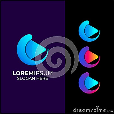 Abstract Multimedia Logo Design Stock Photo
