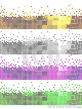 Abstract multiple mosaic dots set Vector Illustration