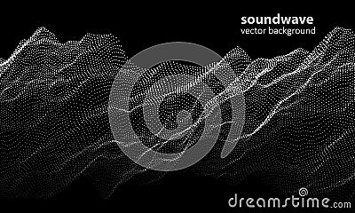 Abstract music background color. Equalizer audio wave with dots. Music equalizer vector concept Vector Illustration