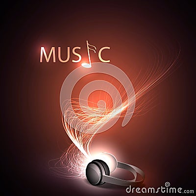 Abstract music background headphones Stock Photo