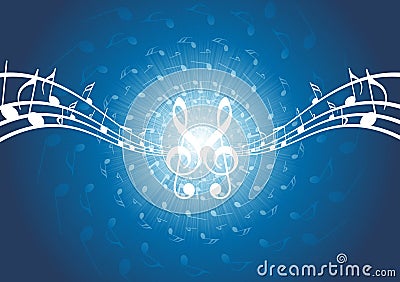 Abstract music background - musical notes Vector Illustration