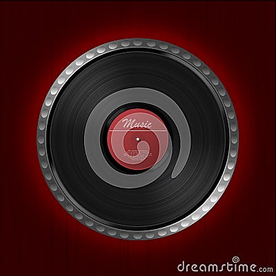Abstract music background. Vinyl disk Vector Illustration