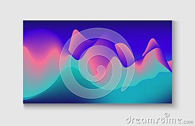 Abstract Music Cover, Equalizer Motion, Liquid Wavy Flyer. Wavy Gradient Vector Vector Illustration