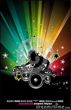Abstract Music Disco Background Vector Illustration