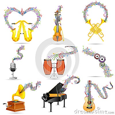 Abstract Music Element Vector Illustration