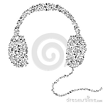 Abstract music headphones Vector Illustration