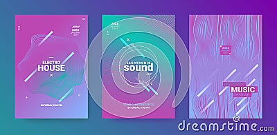 Abstract Music Poster. Electro Dance Flyer. Vector Edm Background. Vector Illustration