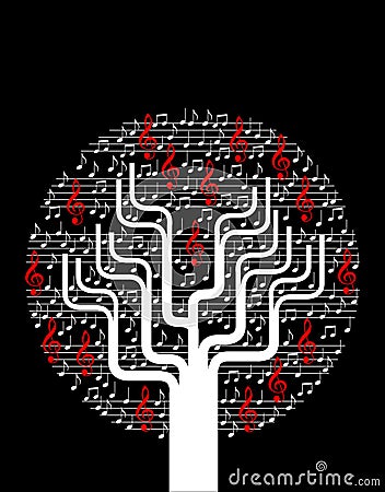 Abstract music tree Vector Illustration