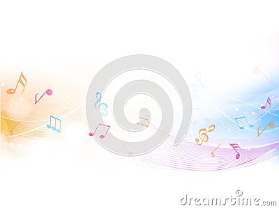 Abstract musical background with musical notes. Stock Photo