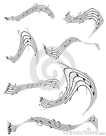 Abstract musical notes stock vector illustration Vector Illustration
