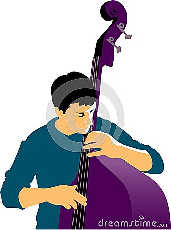 Abstract musician and bass Vector Illustration