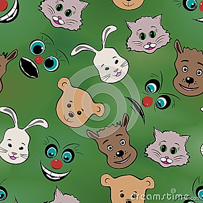 Abstract muzzles of animals and faces. Vector Illustration