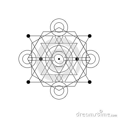 Abstract mystical geometry symbol. Vector linear alchemy, occult and philosophical sign. Stock Photo