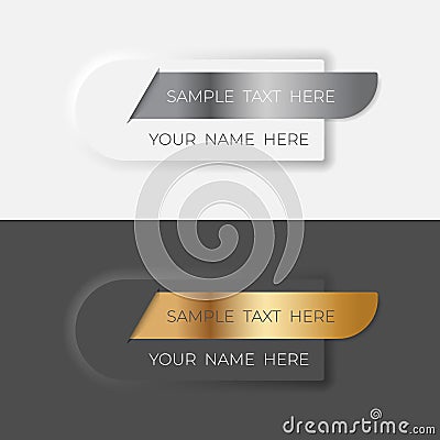 Abstract name list with sample text. Name tag, name card, list of names and contact details. Name banner labels,Vector Vector Illustration
