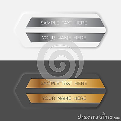Abstract name list with sample text. Name tag, name card, list of names and contact details. Name banner labels,Vector Vector Illustration