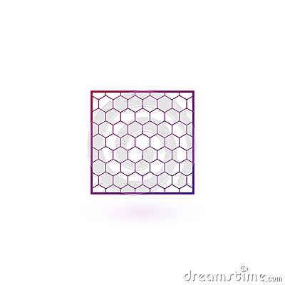 Abstract nano technology hexagonal net structure. Logo element. Stock Vector illustration isolated on white background Cartoon Illustration