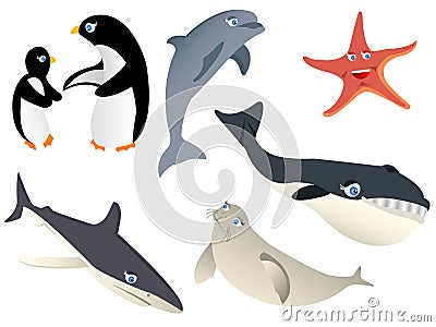 Abstract natural animal, marine life Vector Illustration
