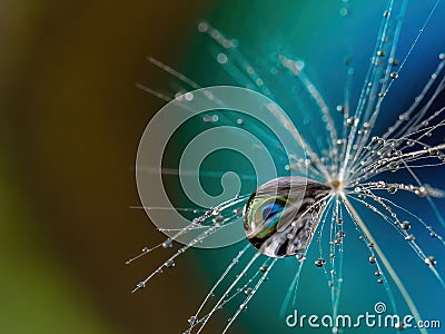 Abstract natural background with space for text. The background is in the colors of the peacock feather. Blue, green Stock Photo