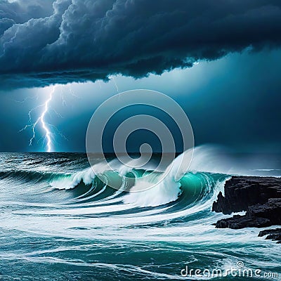 abstract natural backgrounds with a stormy ocean for your Cartoon Illustration
