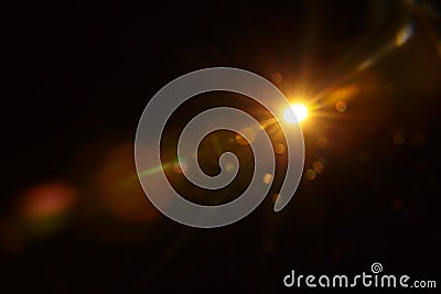 Abstract Natural Sun flare on the black Stock Photo