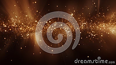 Abstract gold background with sparkles and bokeh.Generative AI Stock Photo