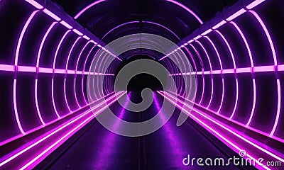 Abstract neon geometric pattern background. Generative AI Stock Photo