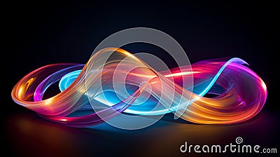 Abstract Neon Light Painting Stock Photo