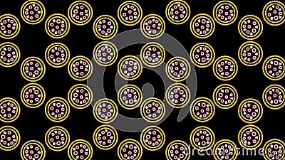 abstract neon pizza pattern Stock Photo