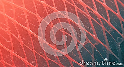 Abstract Net Structure with Red and Blue Gradient Background Stock Photo