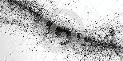 Abstract Network Data Visualization of Navigating Interconnected Points of View in Digital Space Stock Photo