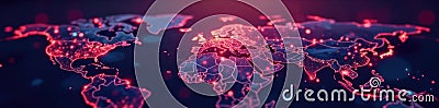 Abstract network nodes glowing, showcasing website metrics, internet, artificial intelligence Stock Photo