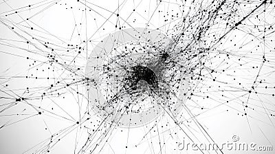 Abstract Network Nodes Lines Complex System Design Stock Photo