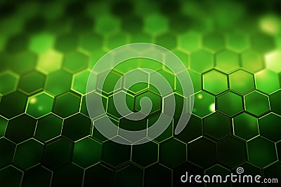 Abstract networking A green honeycomb lattice creates a vibrant digital backdrop Stock Photo