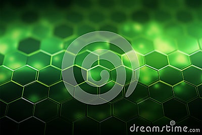 Abstract networking A green honeycomb lattice creates a vibrant digital backdrop Stock Photo