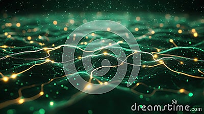Abstract Neuron Pathways Glowing Dynamically During Interactive Tasks, Symbolizing Learning and Mental Agility High-Resolution 3D Stock Photo